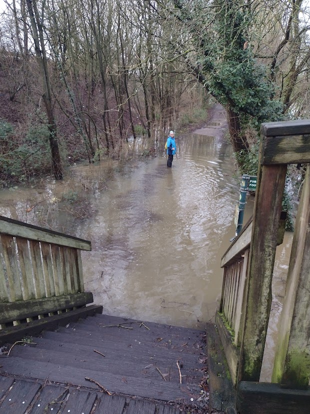 The path from the Wooden Bridge facing south Colmensmoor Lane Bridge